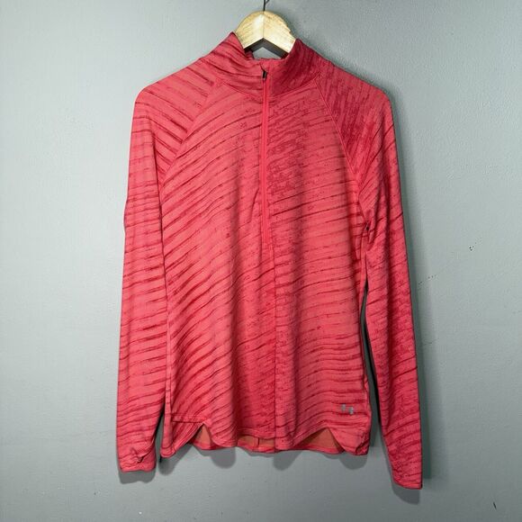 Under Armour ColdGear 1/4 Zip Pullover Women’s Size XL Pink Athletic Activewear - Picture 7 of 11